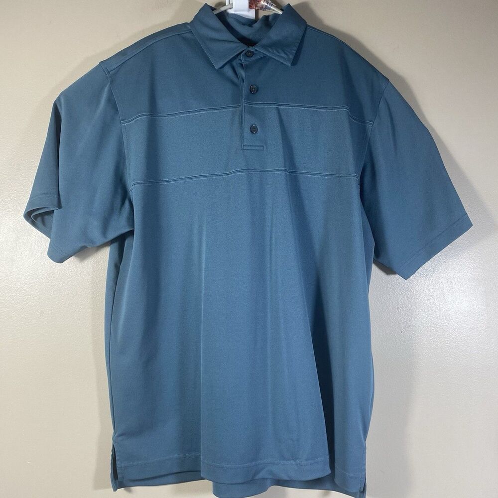 FJ FootJoy Polo Shirt Mens Size Large Blue Golf Casual Short Sleeve